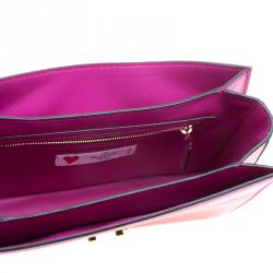 Pre Owned Valentino Purple Leather L'amour Chain Shoulder Bag