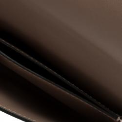 Pre Owned حقيبة كلتش فالنتينو جلد عنابي روكستد بحمالة معصم