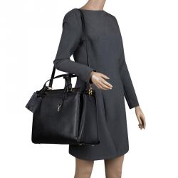 Pre Owned Valentino Black Leather Large Convertible Tote