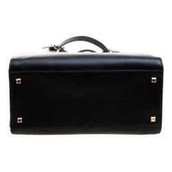 Pre Owned Valentino Black Leather Large Convertible Tote