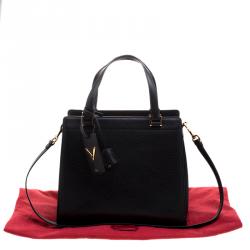 Pre Owned Valentino Black Leather Large Convertible Tote
