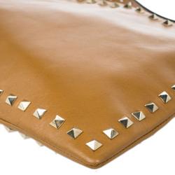 Pre Owned Valentino Brown Leather Rockstud Clutch