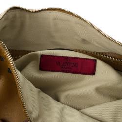 Pre Owned Valentino Brown Leather Rockstud Clutch