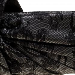 Pre Owned Valentino Black Lace Bow Clutch