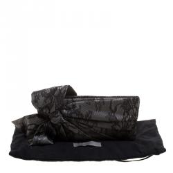 Pre Owned Valentino Black Lace Bow Clutch