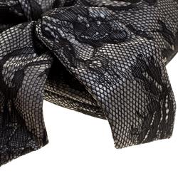 Pre Owned Valentino Black Lace Bow Clutch