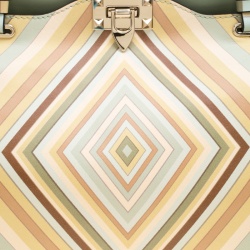 Pre Owned Valentino Multicolor Leather Medium Native Couture 1975 Rockstud Tote