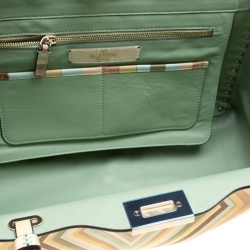 Pre Owned Valentino Multicolor Leather Medium Native Couture 1975 Rockstud Tote