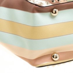 Pre Owned Valentino Multicolor Leather Medium Native Couture 1975 Rockstud Tote