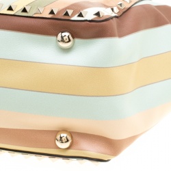 Pre Owned Valentino Multicolor Leather Medium Native Couture 1975 Rockstud Tote