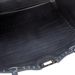 Pre Owned Valentino Black Leather Medium Studded Rockstud Tote