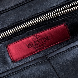 Pre Owned Valentino Black Leather Medium Studded Rockstud Tote