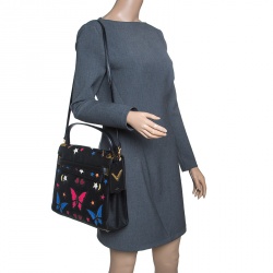 Pre Owned Valentino Black Leather Butterfly My Rockstud Top Handle Bag