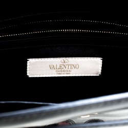 Pre Owned Valentino Black Leather Butterfly My Rockstud Top Handle Bag