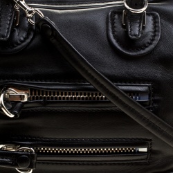 Pre Owned Valentino Black Leather Bowling Bag