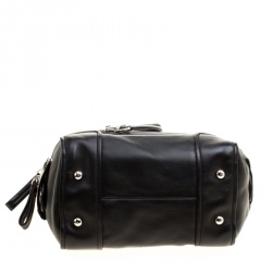 Pre Owned Valentino Black Leather Bowling Bag
