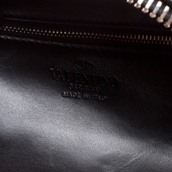 Pre Owned Valentino Black Leather Bowling Bag