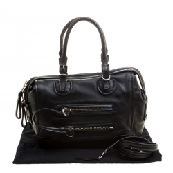 Pre Owned Valentino Black Leather Bowling Bag