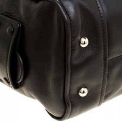 Pre Owned Valentino Black Leather Bowling Bag
