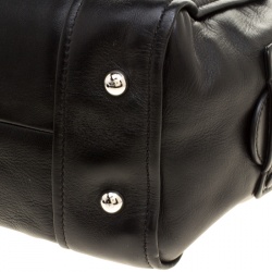Pre Owned Valentino Black Leather Bowling Bag