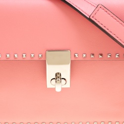 Pre Owned Valentino Pink Leather Micro Rockstud Crossboy Bag