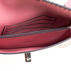 Pre Owned Valentino Pink Leather Micro Rockstud Crossboy Bag