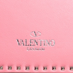 Pre Owned Valentino Pink Leather Micro Rockstud Crossboy Bag