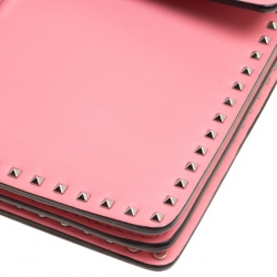 Pre Owned Valentino Pink Leather Micro Rockstud Crossboy Bag