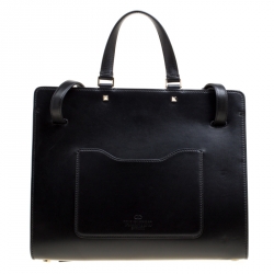 Pre Owned Valentino Black Leather Large Joylock Top Handle Bag