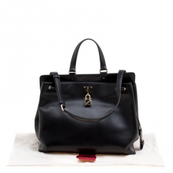Pre Owned Valentino Black Leather Large Joylock Top Handle Bag
