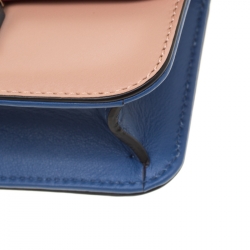 Pre Owned Valentino Multicolor Leather Mini Rockstud Lock Flap Crossbody Bag