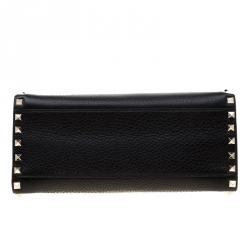 Pre Owned Valentino Black Leather Rockstud Around Top Handle Bag