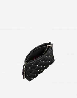 Valentino Black Quilted Leather Candystud Messenger Bag