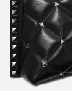 Valentino Black Quilted Leather Candystud Messenger Bag
