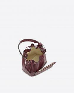 Pre Owned Valentino Vinaccia Leather Small Rockstud Bucket Bag