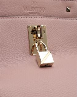 Pre Owned Valentino Lipstick Leather Medium Joylock Top Handle Bag