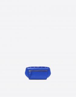 Pre Owned Valentino Acid Bluette Quilted Velvet Rockstud Spike Belt Bag
