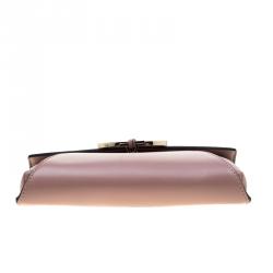 Pre Owned Valentino Lipstick Leather V Rivet Clutch Bag