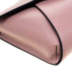 Pre Owned Valentino Lipstick Leather V Rivet Clutch Bag