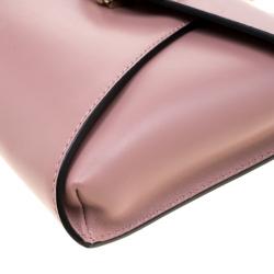 Pre Owned Valentino Lipstick Leather V Rivet Clutch Bag