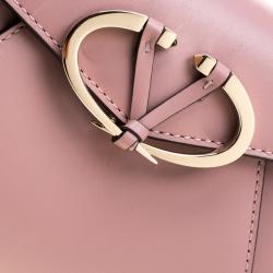 Pre Owned Valentino Lipstick Leather V Rivet Clutch Bag