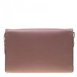 Pre Owned Valentino Lipstick Leather V Rivet Clutch Bag