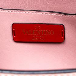 Pre Owned Valentino Lipstick Leather V Rivet Clutch Bag