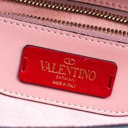 Pre Owned Valentino Lipstick Soft Leather Demilune Shoulder Bag