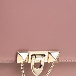 Pre Owned Valentino Lipstick Soft Leather Demilune Shoulder Bag