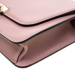 Pre Owned Valentino Lipstick Soft Leather Demilune Shoulder Bag