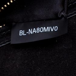 Pre Owned Valentino Black Soft Leather Small Demilune Crossbody Bag