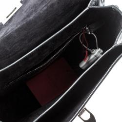 Pre Owned Valentino Black Leather Guitar Rockstud Rolling Crossbody Bag