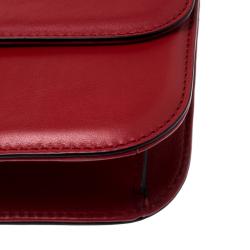 Pre Owned Valentino Rosso V. Leather Glam Lock Chain Shoulder Bag