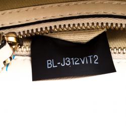 Pre Owned Valentino Light Ivory Leather Small Glam Lock Chain Shoulder Bag